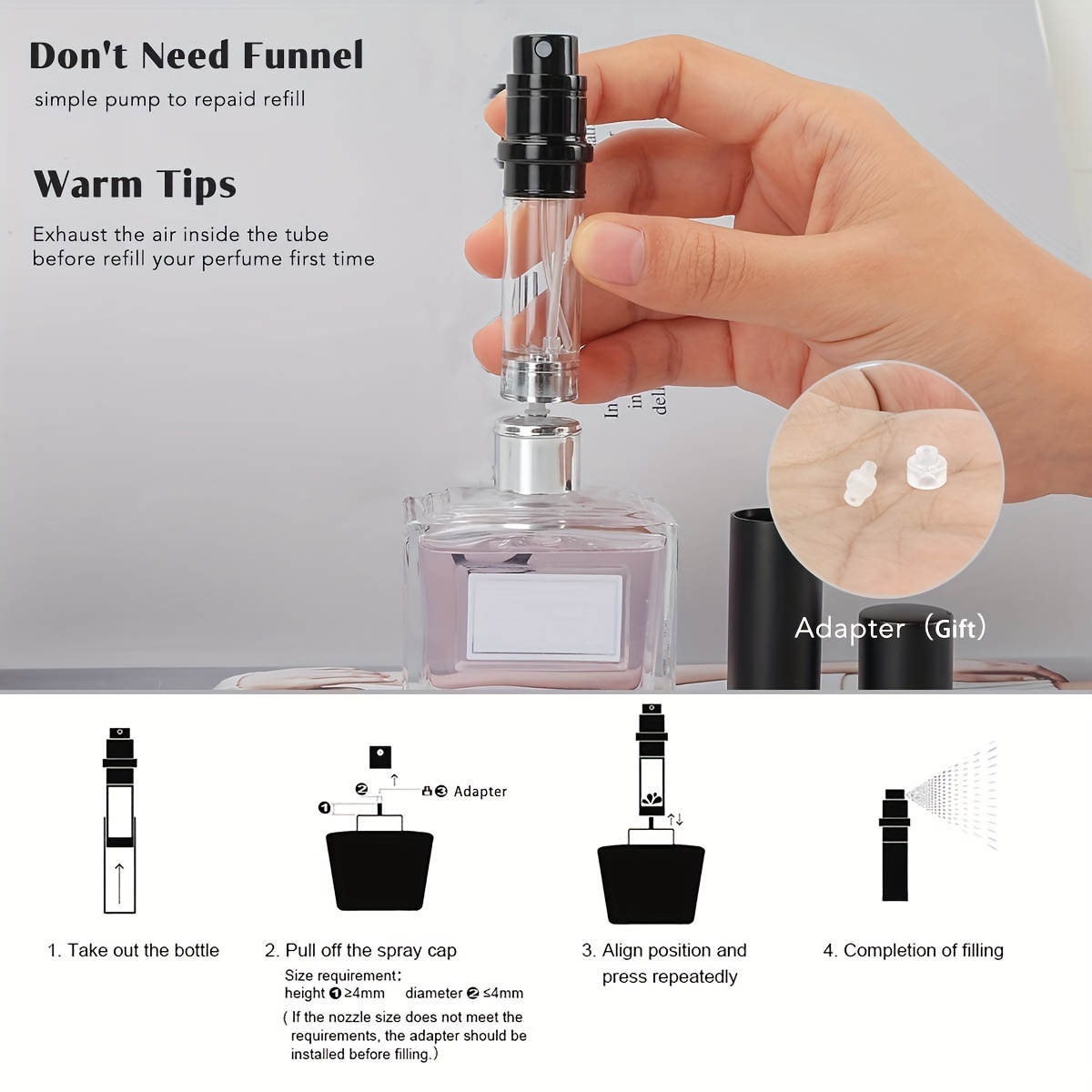  Refillable Perfume Bottle Atomizer for Travel, Yeejok