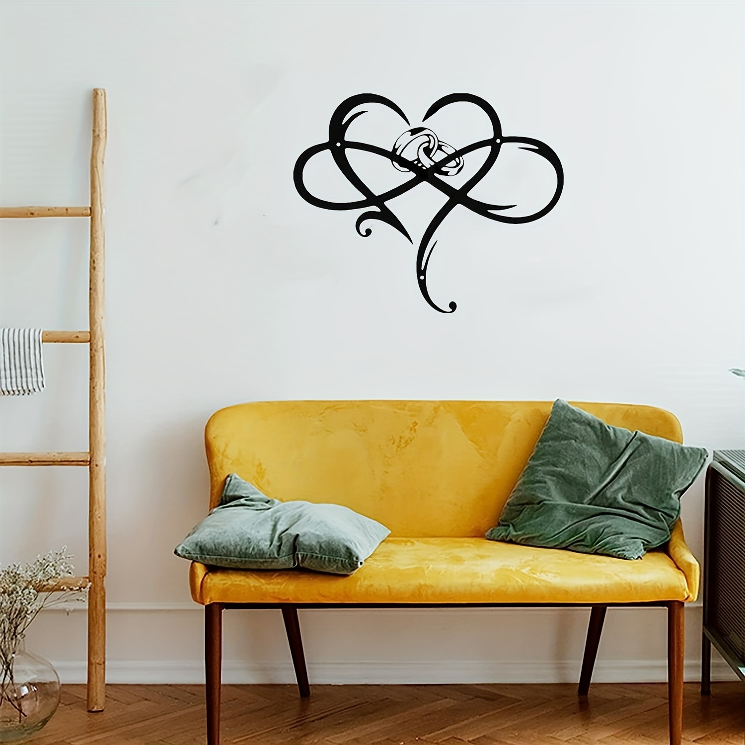 1 unidad de decoración de pared con diseño de corazón infinito, adornos de  dormitorio para el hogar, boda, interior, exterior