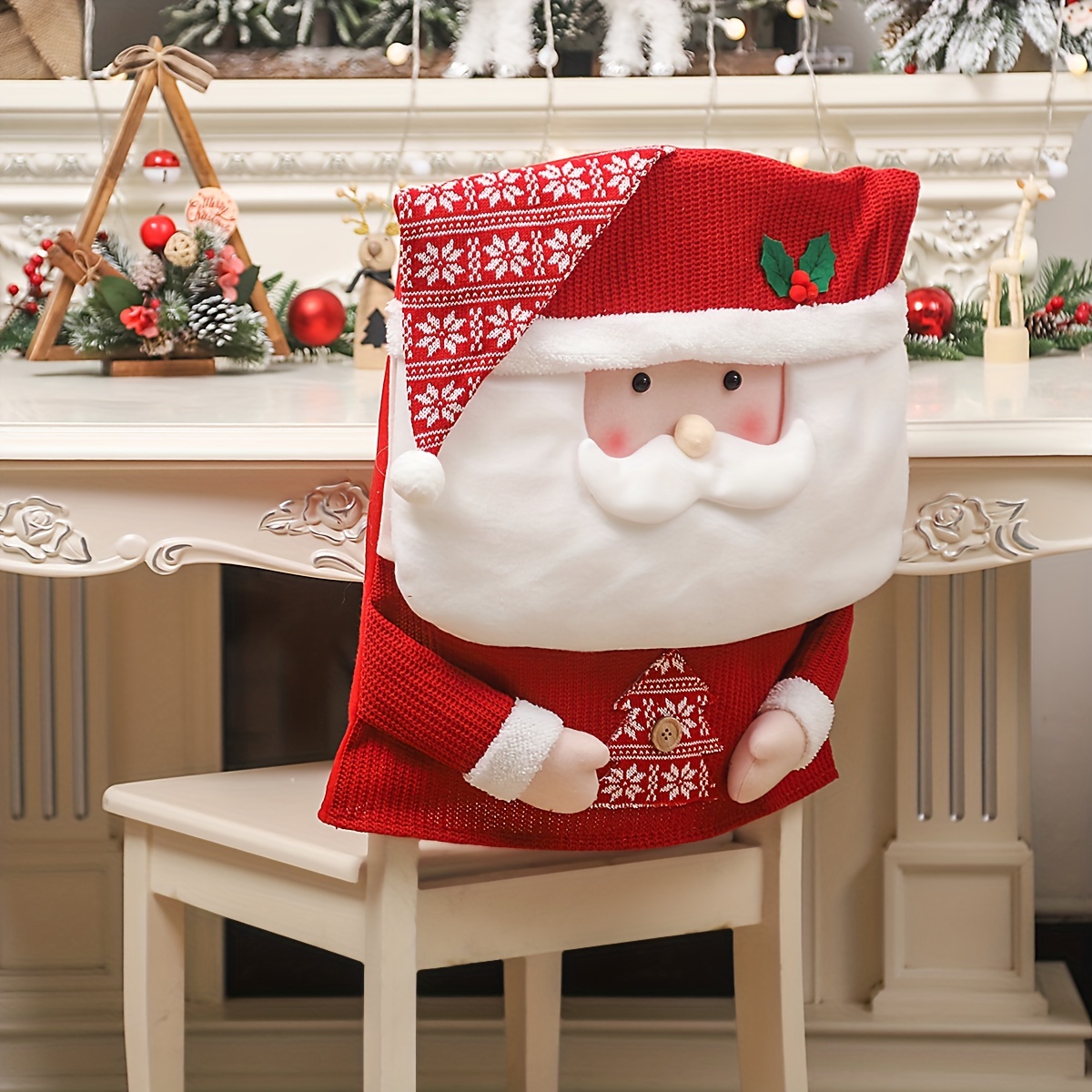 Christmas chair best sale back decorations