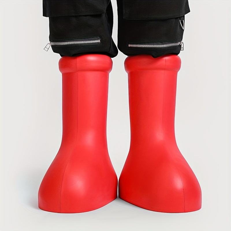 Unisex Anime Creative Big Red Boots Fashion High Top Waterproof Non Slip  Platform Rain Booties - Men's Shoes - Temu