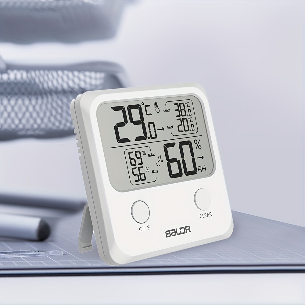Digital Thermomètre Hygromètre Intérieur Moniteur De Température Ambiante  Humidité Jauge avec Grand Écran Support Tenture Murale