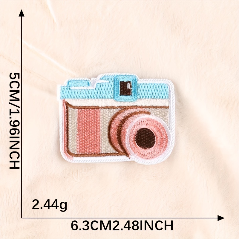 4pcs Cartoon Camera Embroidery Badge Patches Hat Accessories Sticker