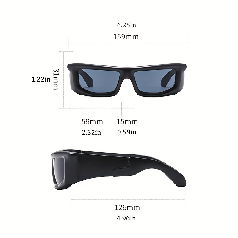 1pc Mens Cool Futuristic Punk Sunglasses Uv Protection Trendy