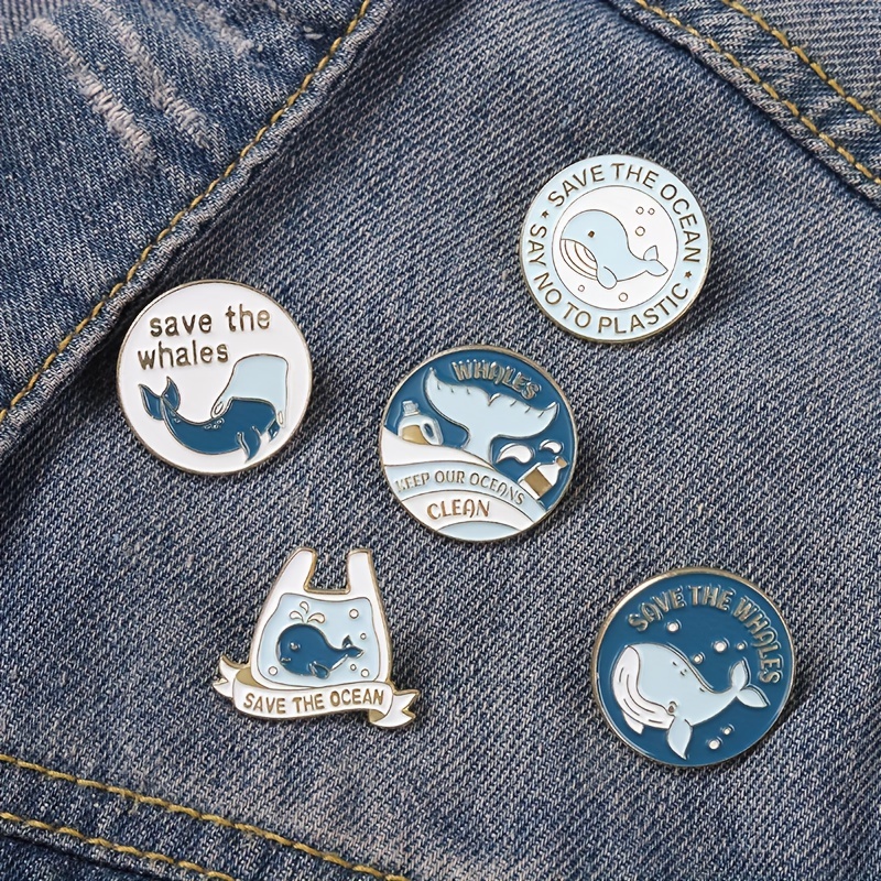Humpback Whale Tail On The Sea Enamel Pin Badges