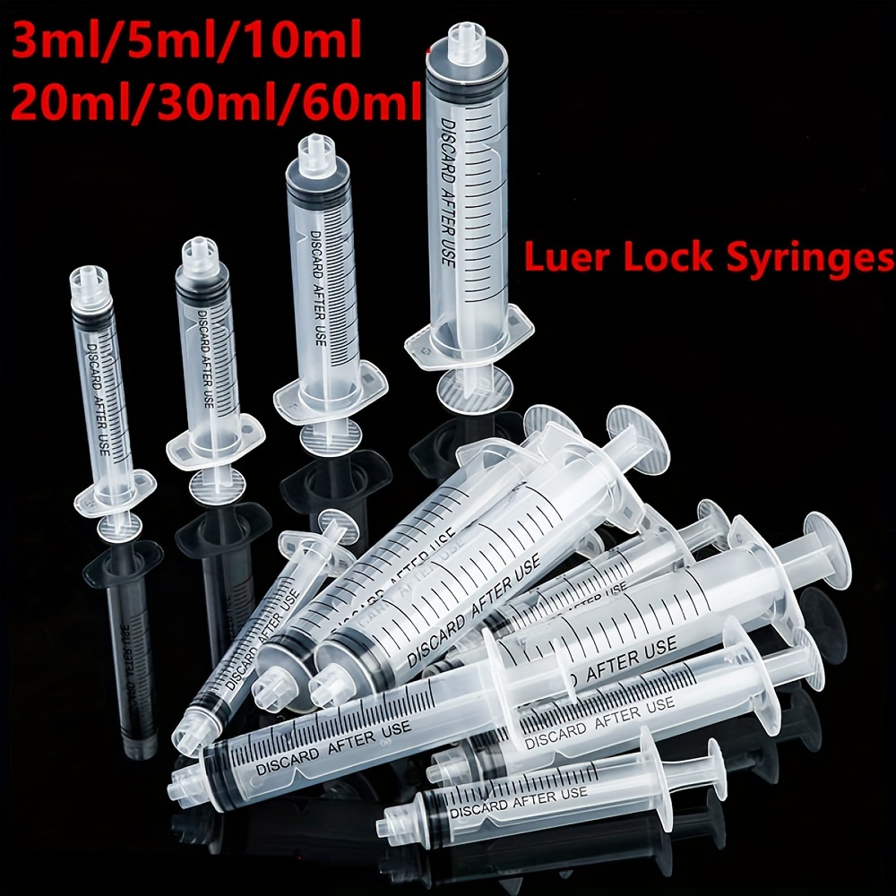 Paquete de 3 jeringas de 3.4 fl oz Luer Lock, jeringa de plástico grande  para laboratorios científicos y dispensación de líquidos, múltiples usos