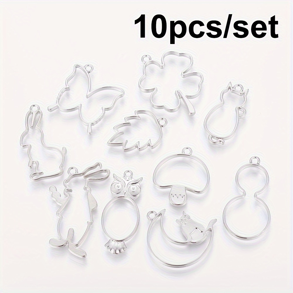 60Pcs Round Open Bezels for Resin Round Open Back Bezel Pendant for Pressed  Flower Resin Earrings Necklace 25 mm Polymer Open Back Frame with 1 Loop