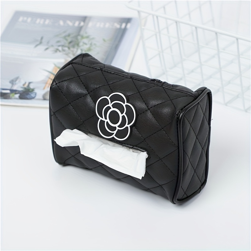 Car Tissue Box Camellia Car Paper Bag Car Hanging Buckle Sun Visor Paper  Drawer - Automotive - Temu