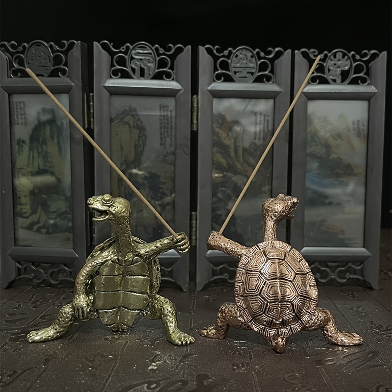 1pc Kung Fu Räucherstäbchenhalter in Schildkrötenform, lustiger Räucherstäbchenbrenner, Wohnkultur 1,6 × 1,6 Details 1