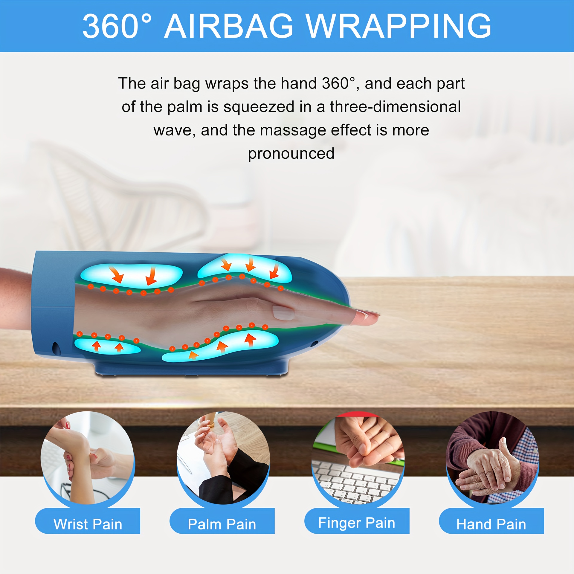 Gifts Hand Massager With Compression And Heating Arthritis, Wireless Hand  Massager Carpal Tunnel And Finger Numbness Multi-function Massager, Christma