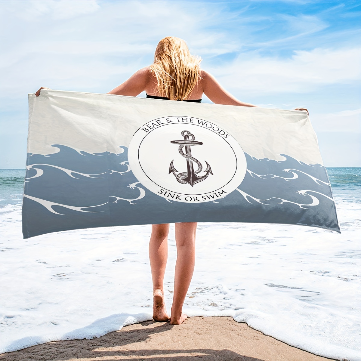 Toalla de Playa Grande con hermoso patrón, manta suave y cómoda para nadar,  toallas de baño