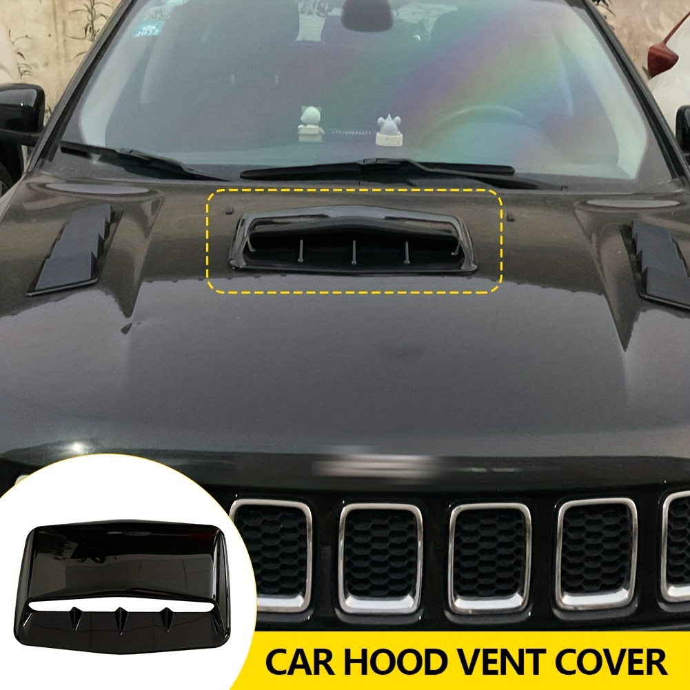 2PCS Universal Hood Air Vents for Car Hood Scoop, Bonnet Vent Hood Air  Intake Trim Cover (Black)