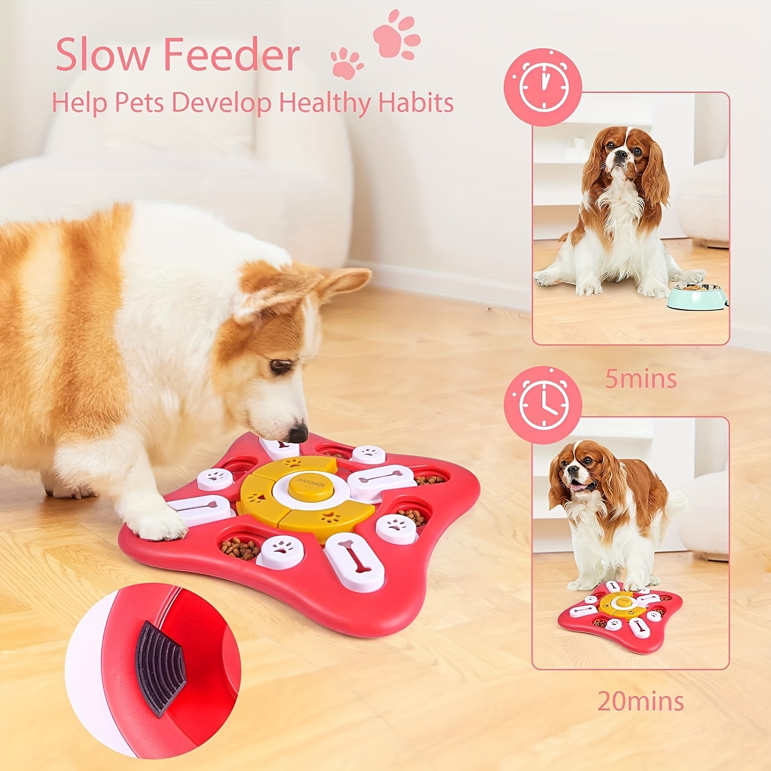 Dog Treat Ball, Dog Puzzle Toys Interactive Dog Toys Slow Feeder Treat  Dispensing Dog Enrichment Toys For Large Medium Small Dogs Puppy Toys - Temu