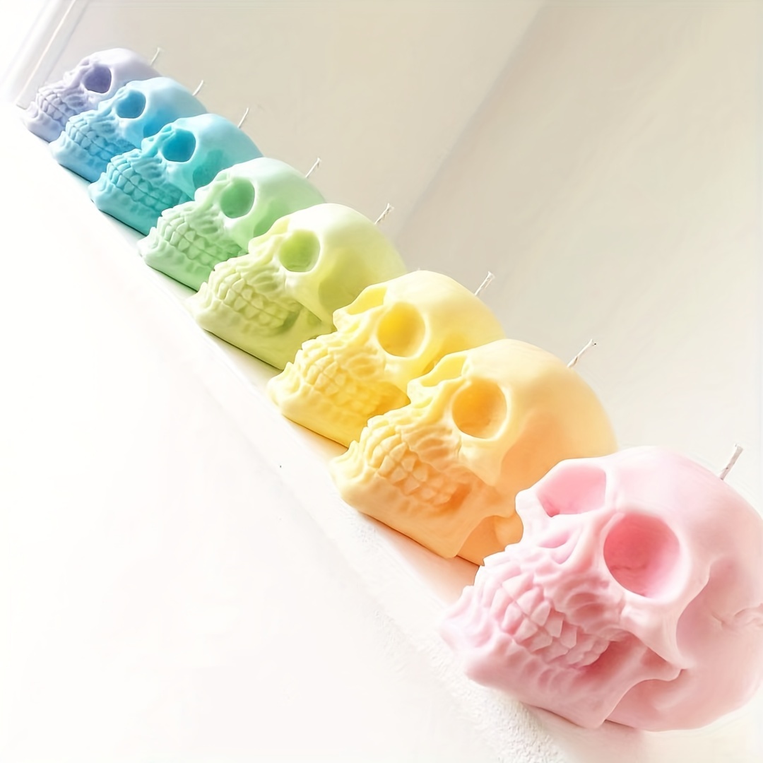 Relax love Silicone Skull Molds 3Pcs Reusable Flexible 3D Skull Head Resin  Mold Nonstick Skull Shaped Mold Washable Silicone Molds for Resin Clay  Candle Wax Casting Easter Home Decoration 