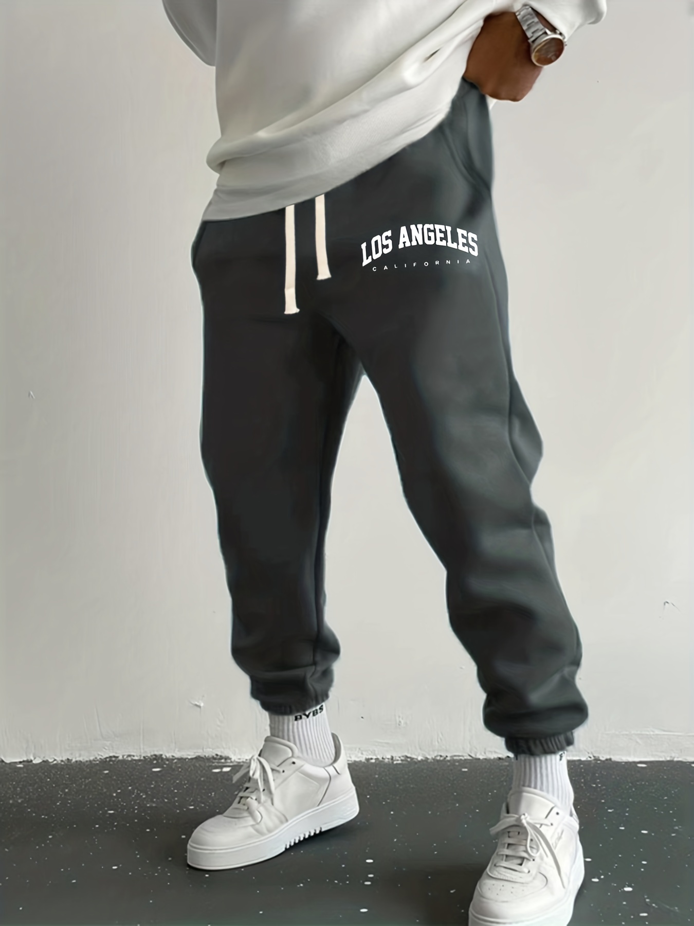 Men's Los Angeles Print Joggers: Stylish Sweatpants Outdoor - Temu
