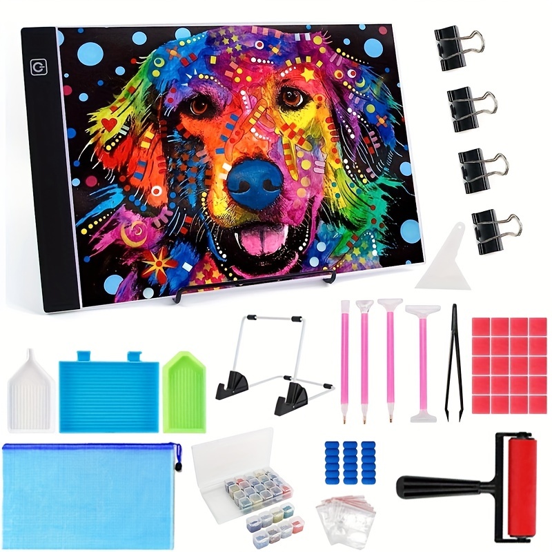 Diamond Painting A4 LED Light Pad - Dimmable Light Board Kit, Apply to Full  Drill & Partial Drill 5D Diamond Painting with Detachable Stand and Clips