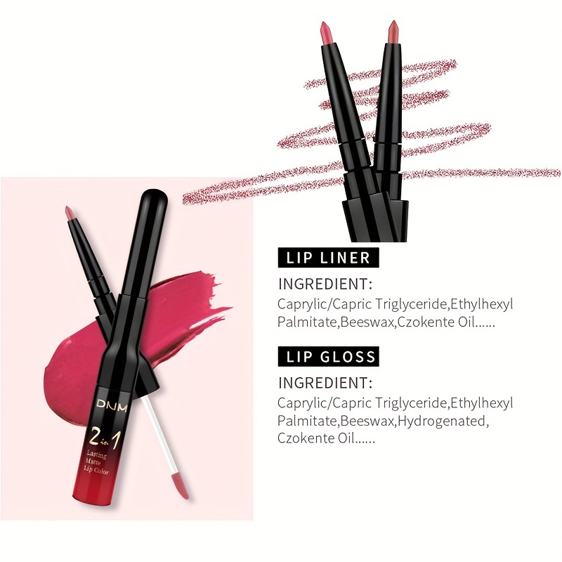 2 In 1 Lip Line Matte Lip Gloss Double Head Lip Stick 12 Colors