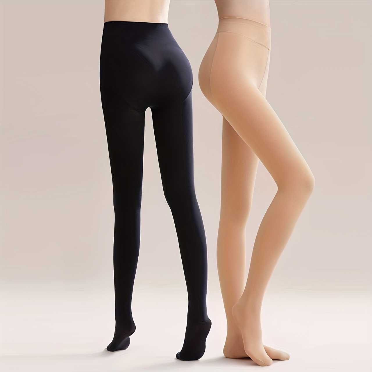 Opaque Elastic Tights High Waist Slim Footed Pantyhose - Temu