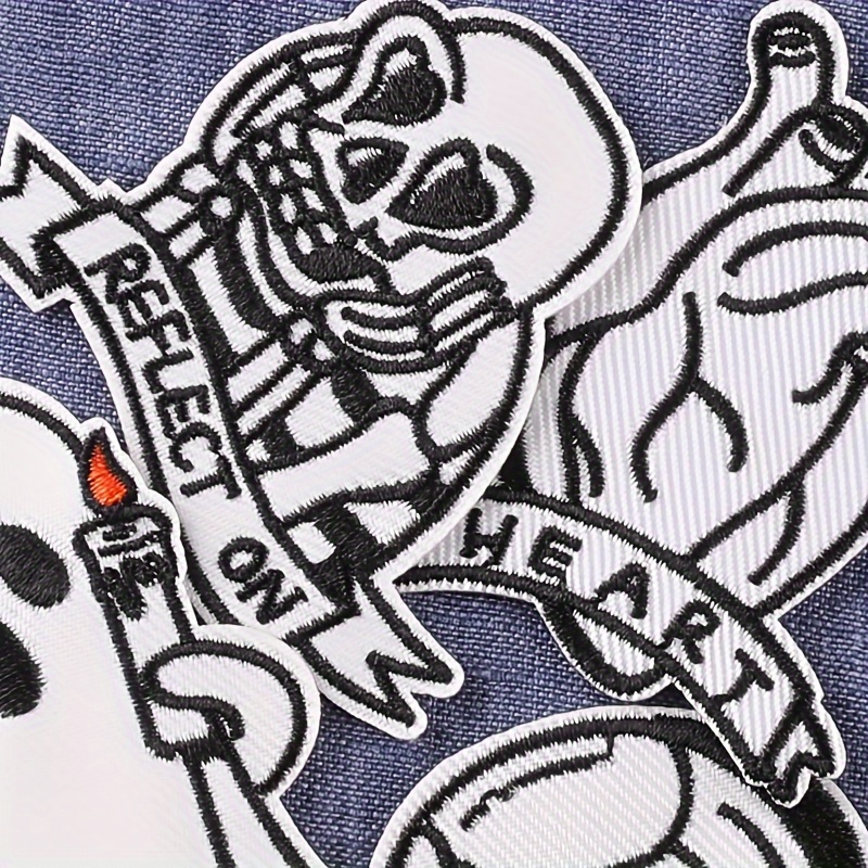 Embroidery Label Embroidery Stickers Skull Ghost Clothing - Temu Austria