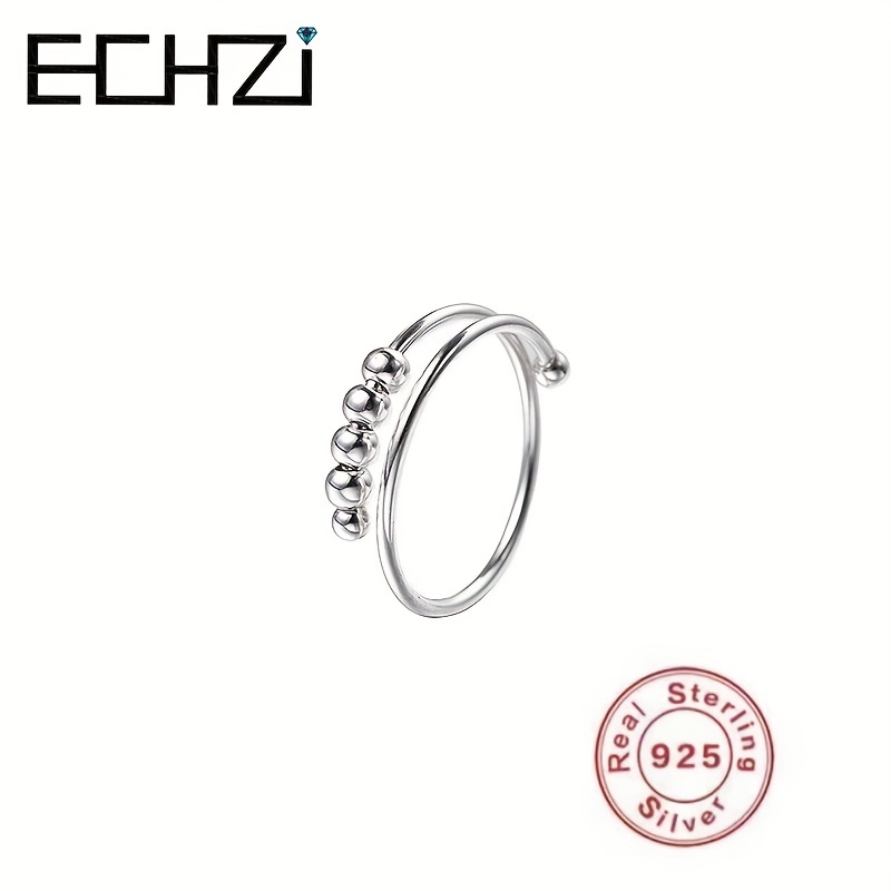 Anillo Antiansiedad Plata Ley 925 Mujeres Hombres Anillos - Temu Chile