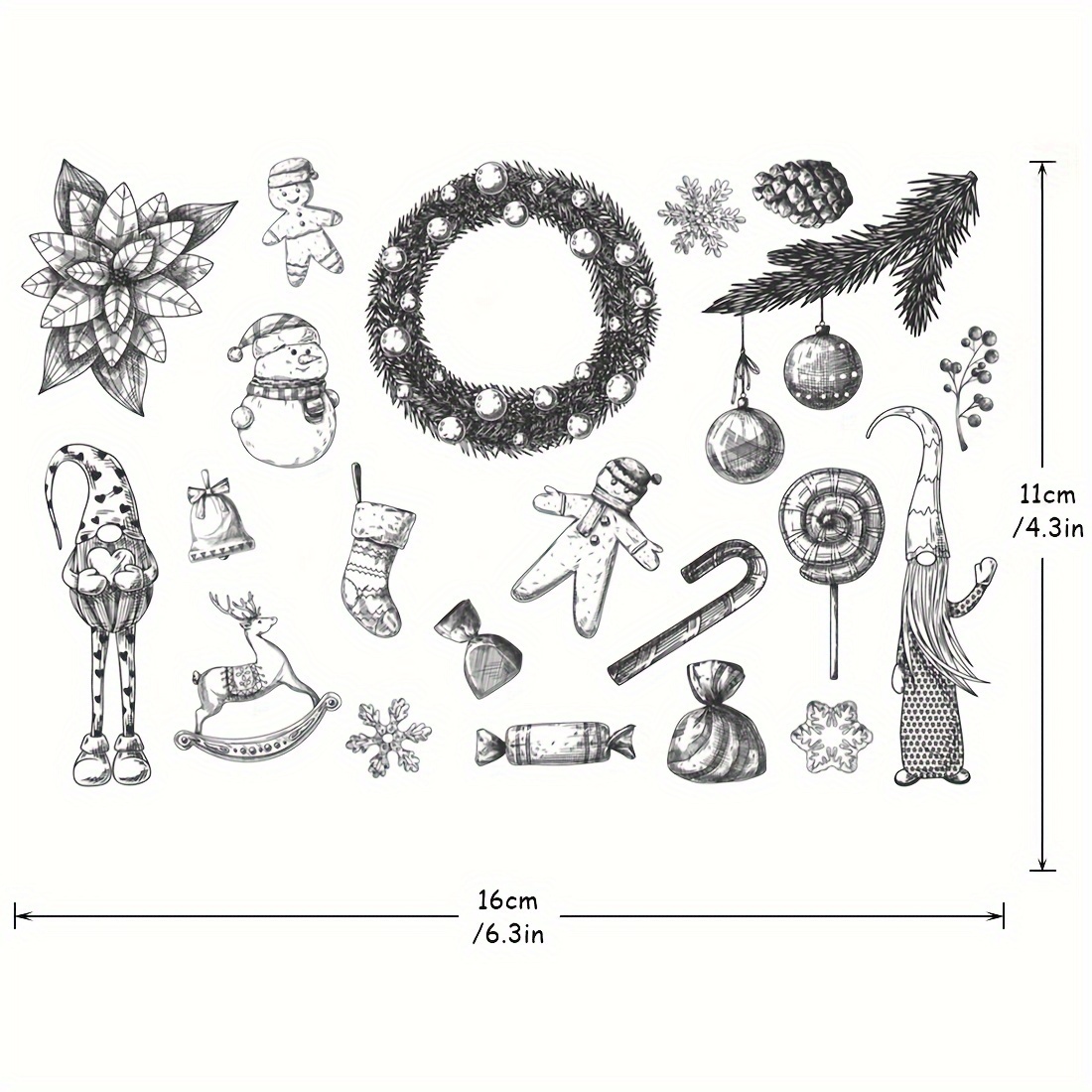 P6VRP8Z Kwan Crafts Merry Christmas Happy Bright Merry Birthday  Congratulations Deer Clear Stamps for Card Making Decoration and DIY