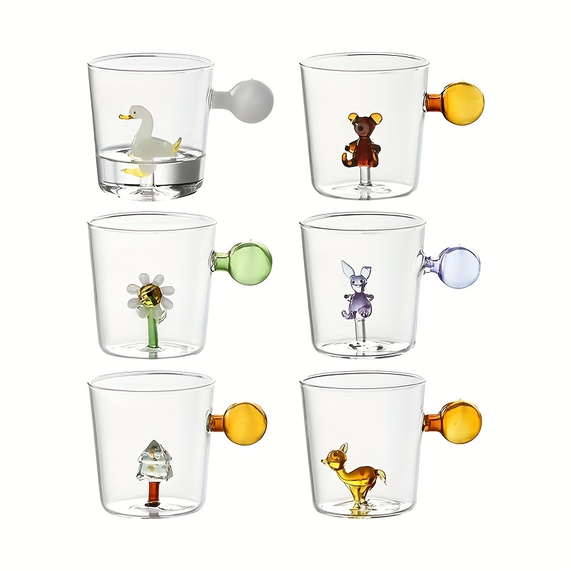 Cute Small Glass Cup With Round Handle, Aesthetic Kawaii Cocktail