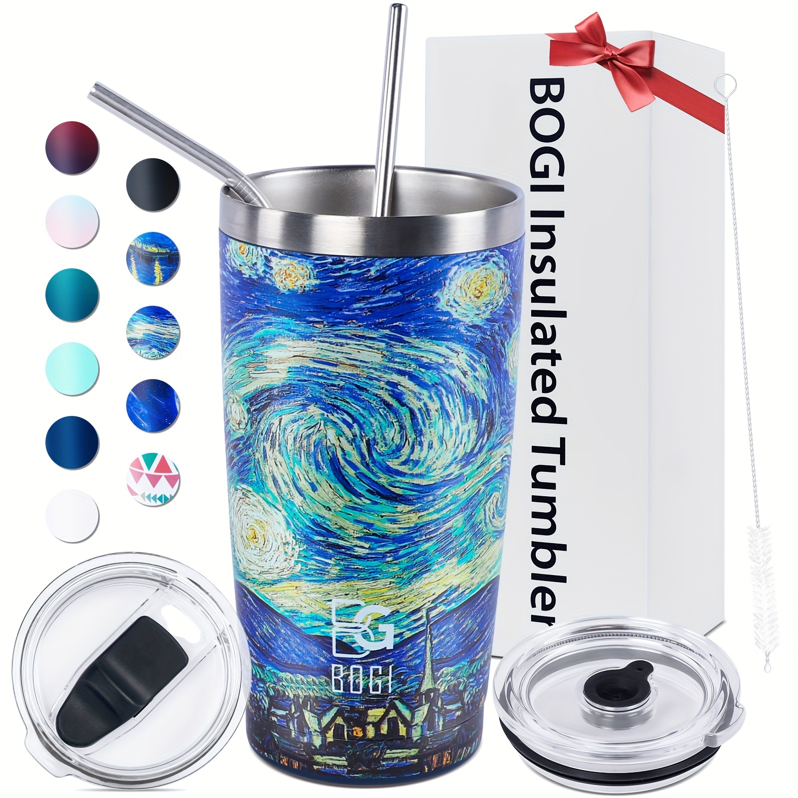 VEGOND 20 oz Tumbler Bulk with Handle Lid and Straw, Stainless Steel  Insulated Travel Coffee Mug Set, Spill Proof Double Wall Metal Tumblers  Cups