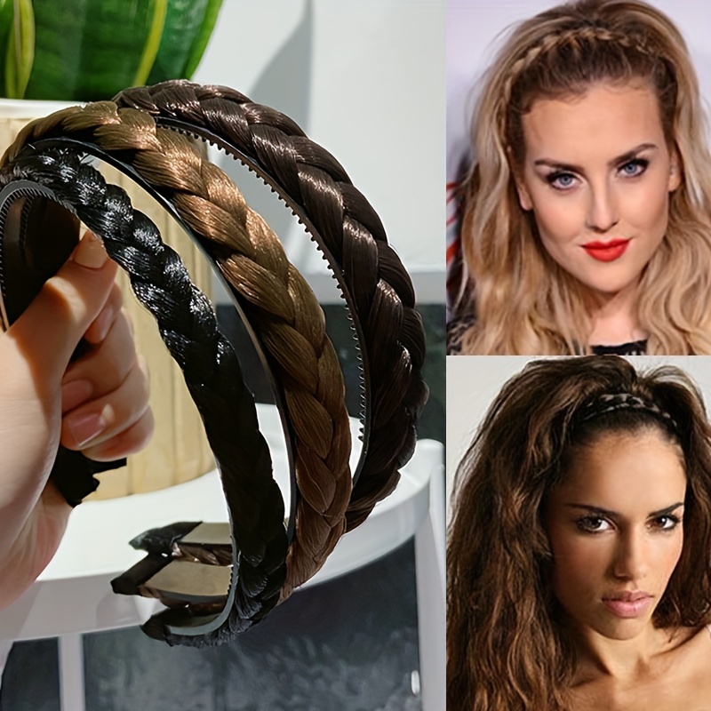 New Widened Wig Hair Band Thick Six Strands New Twist Braids - Temu