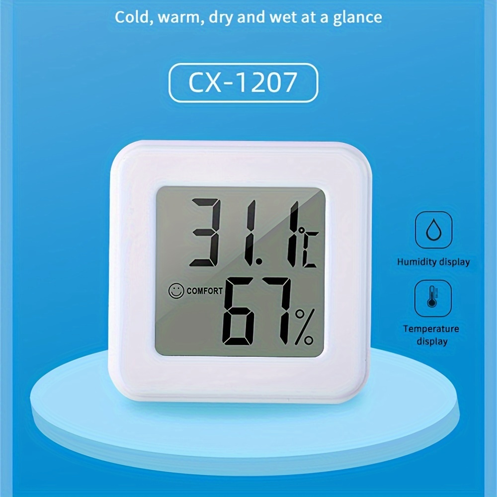 2pcs Mini Portable Room Thermometer LCD Digital Humidity Monitor 3M  Adhesive Backed Recyclable Room Sensor - Perfect For Home, Office,  Greenhouse