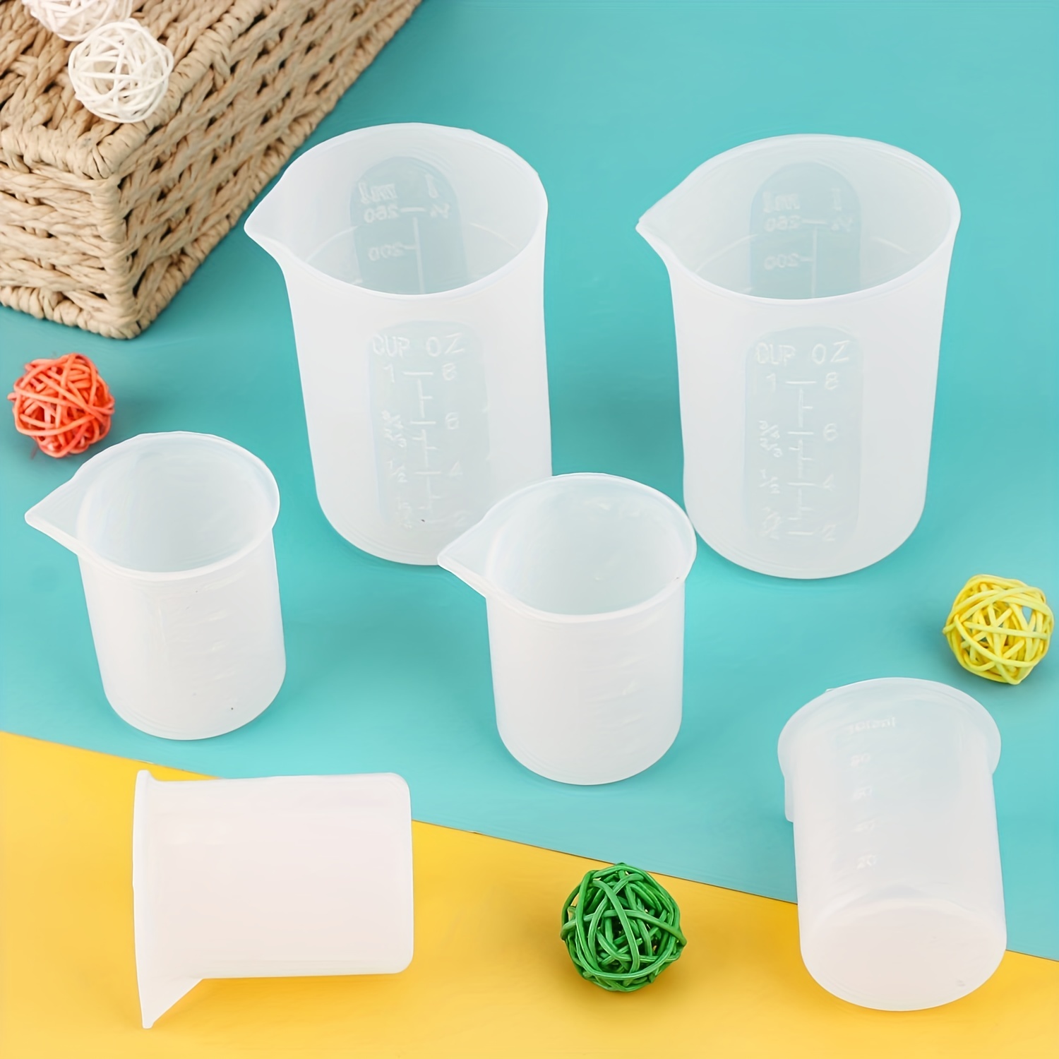 Silicone Measuring Cups for Resin , Silicone Mixing Cups, Epoxy