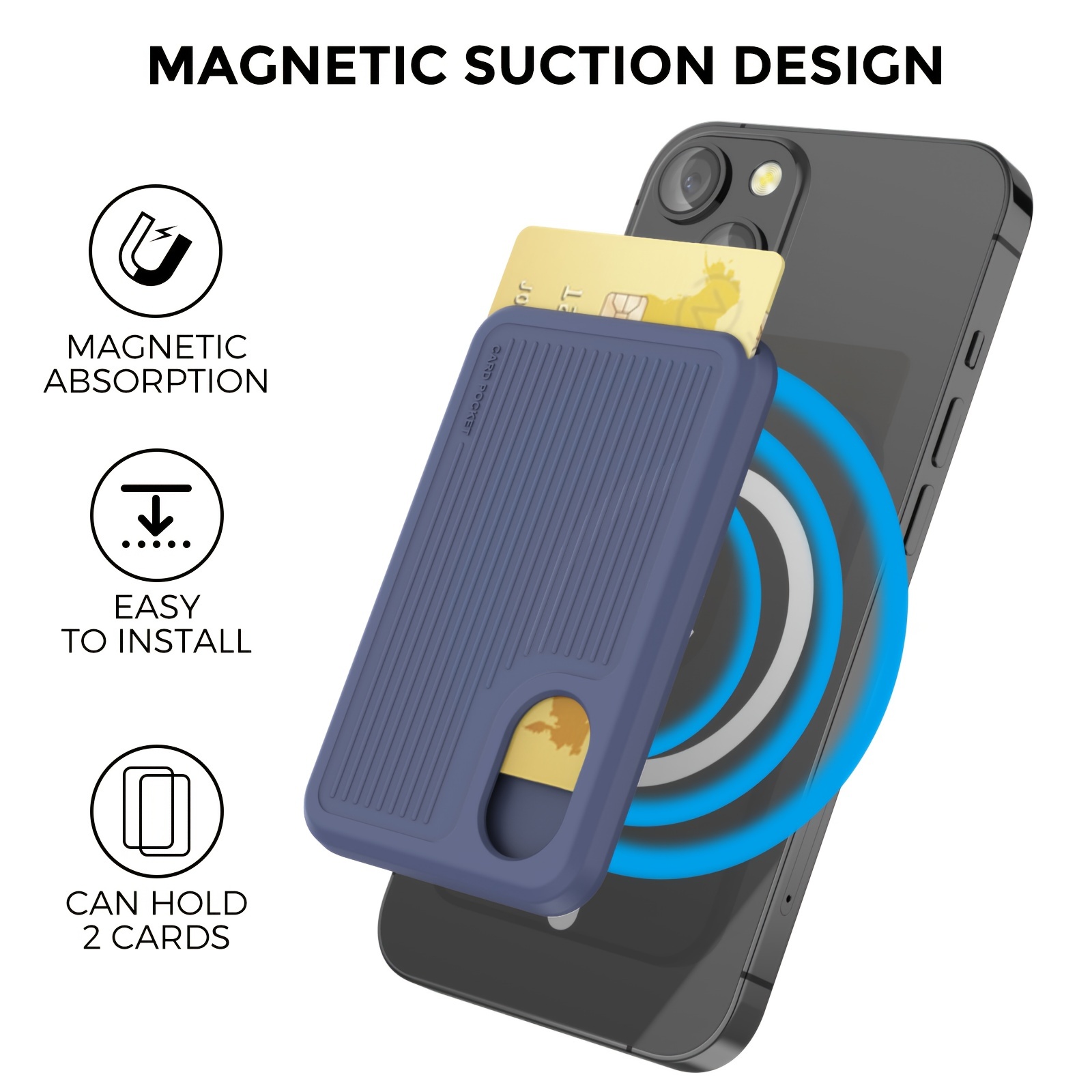 Cartera Magnetica Con Soporte Para iPhone Magsafe Piel