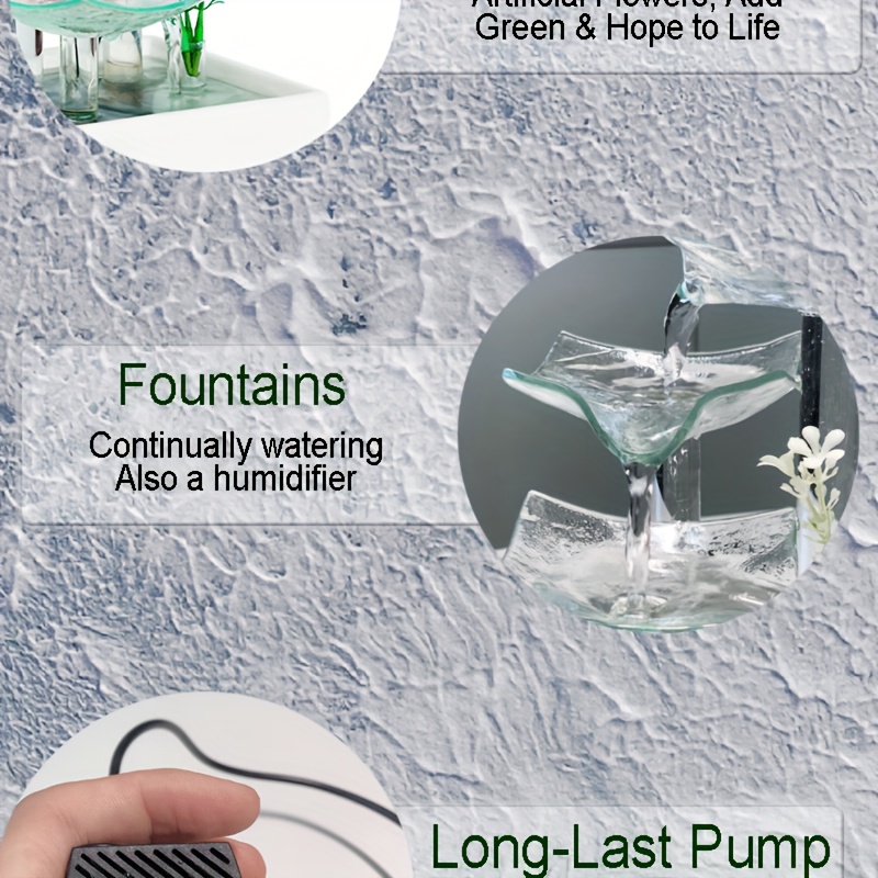 Glass Tabletop Fountain Office Tabletop Water Fountain Home Temu