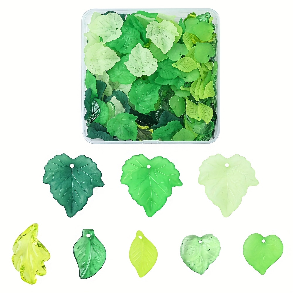 Transparent Green Acrylic Leaf Charms Pendants Leaf Shape - Temu