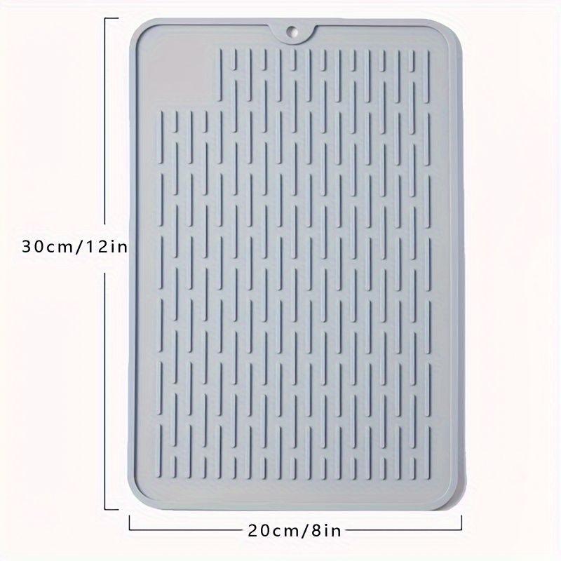 1pc Gray Silicone Dish Drying Mat, Heat Resistant Drying Pad For Kitchen  Countertop, Sink, Fridge Or Drawer Lining, Large Size (16*12inch)
