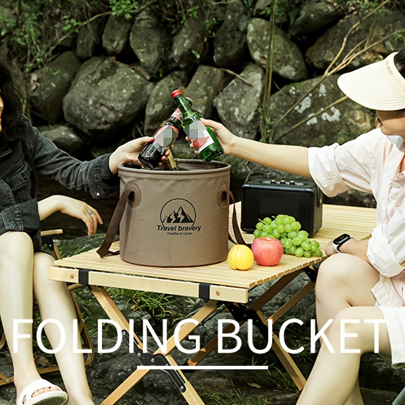 Folding Bucket Outdoor Camping 10 Liter Large Capacity - Temu