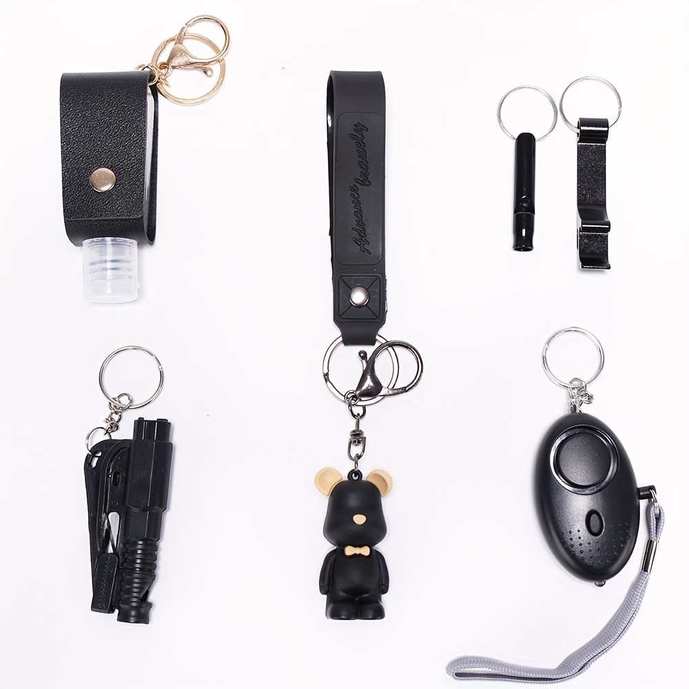 QINER Safety Keychain For Women, Safety Keychain Set With Personal Alarm, 9  Pcs Protective Keychain Accessories For Women