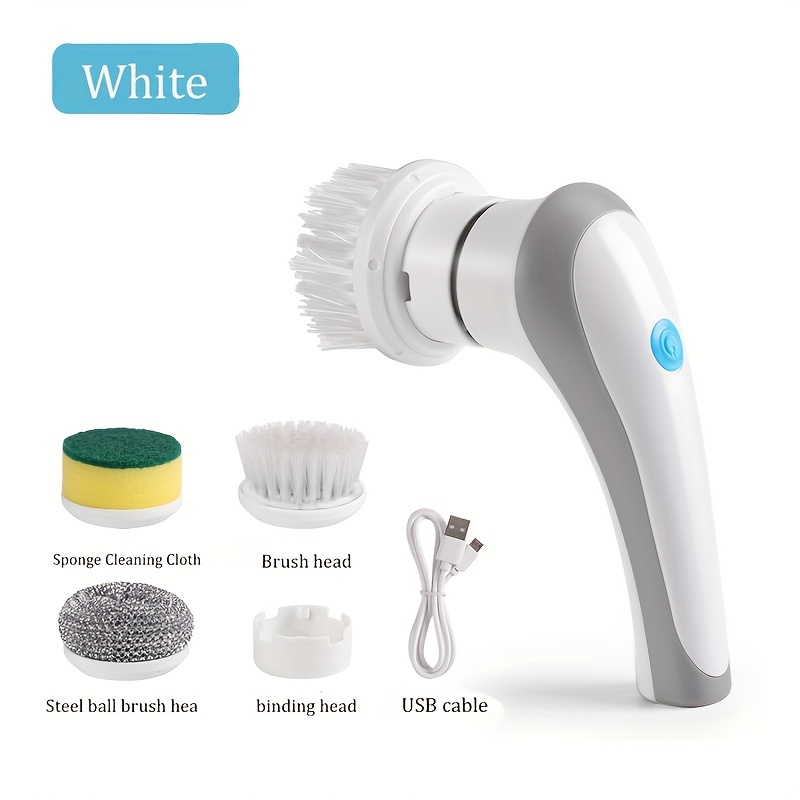 Kitchen Electric Spin Scrubber Rechargeable Cleaning Tools Brush with 3 Brush Heads