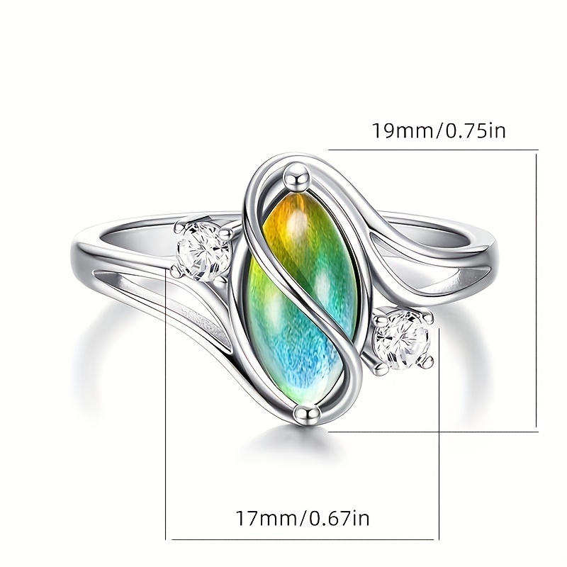 Sterling Silver Color Changing Mood Ring