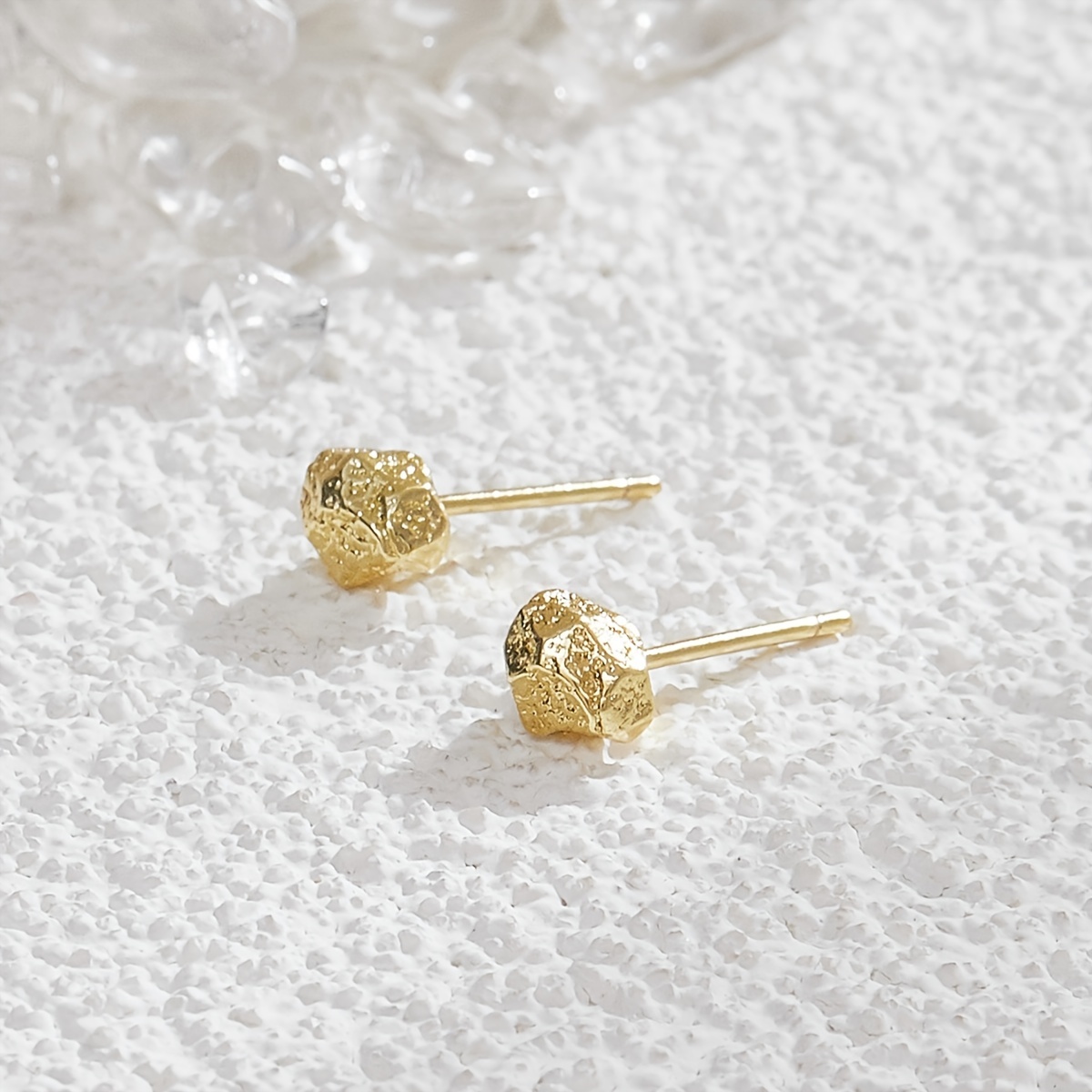 Mini Diamond Rock Stud Earrings