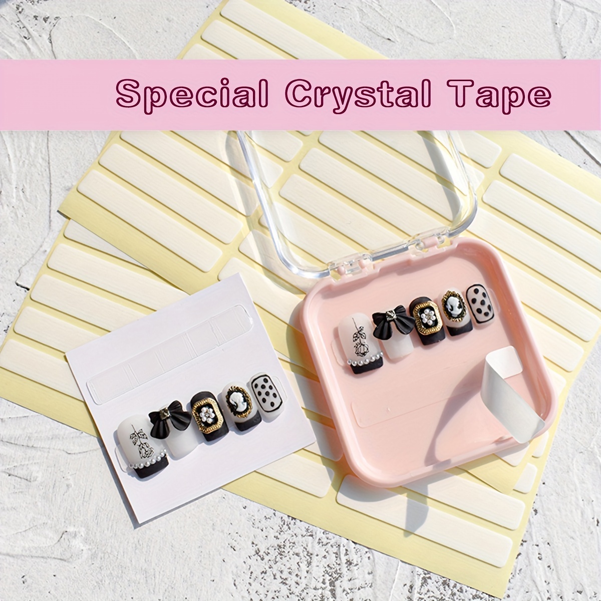 Double Sided Adhesive Nail Stickers Tape - 24 Stickers Set
