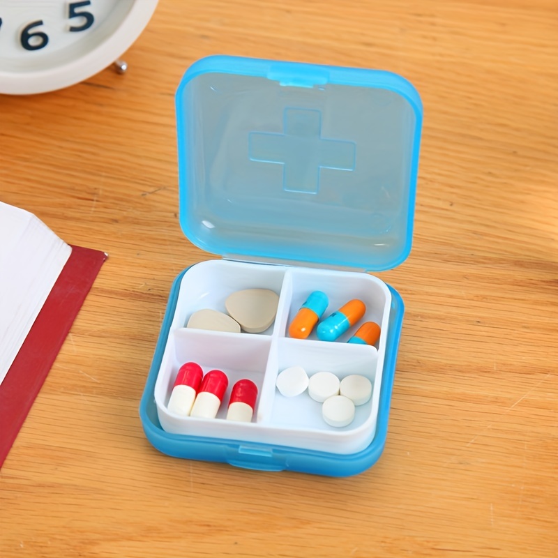 4 Grids Pill Storage Box Portable Medicine Organizer