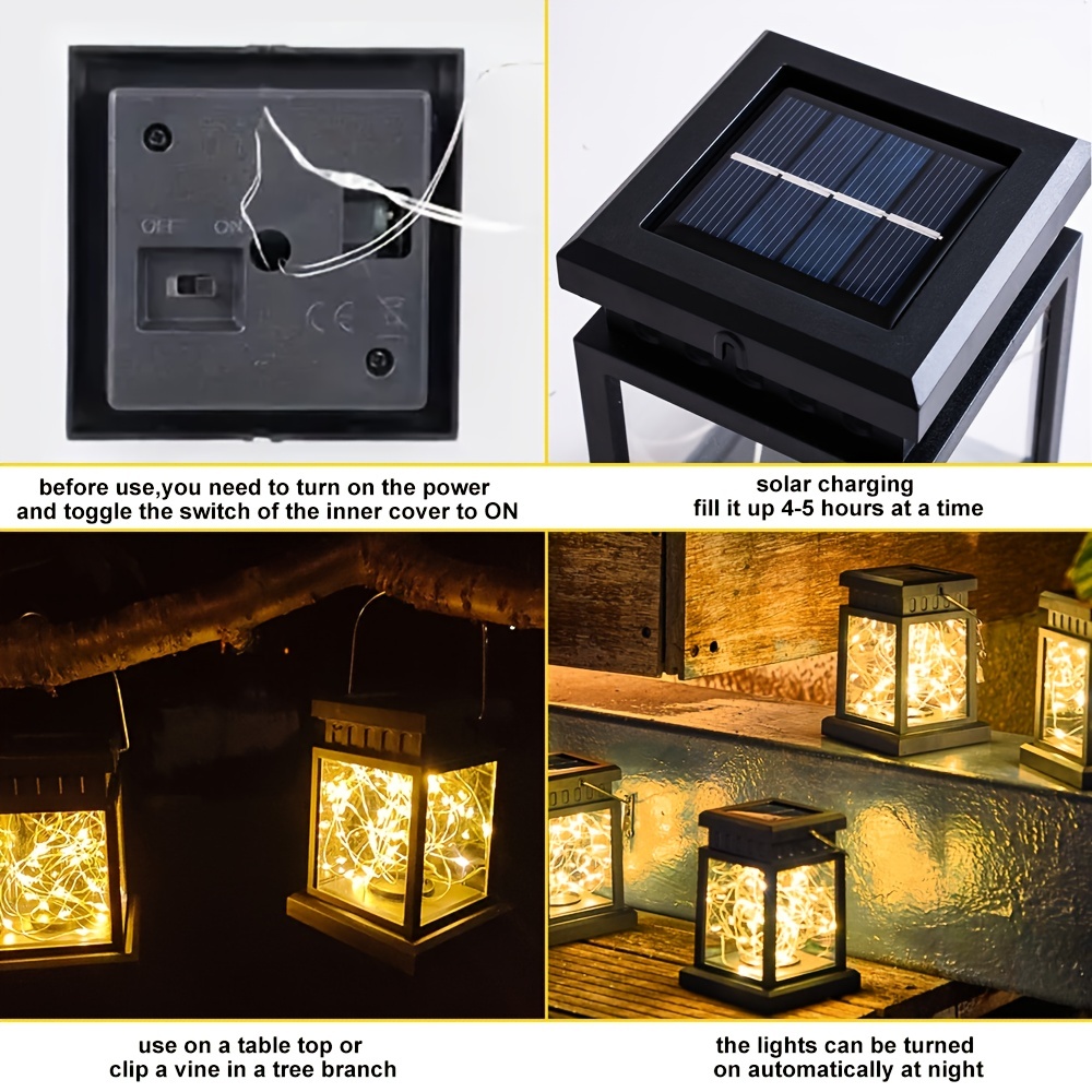 Portable Lantern Outdoor Table Lamp with Solar Panel