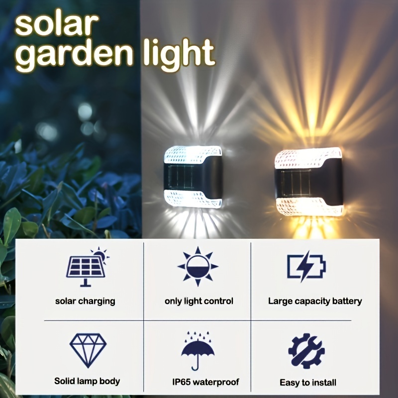 2Pcs-Lamparas-Solar Luces Solares Para Exteriores Inalambricas LED Luz De  Pared