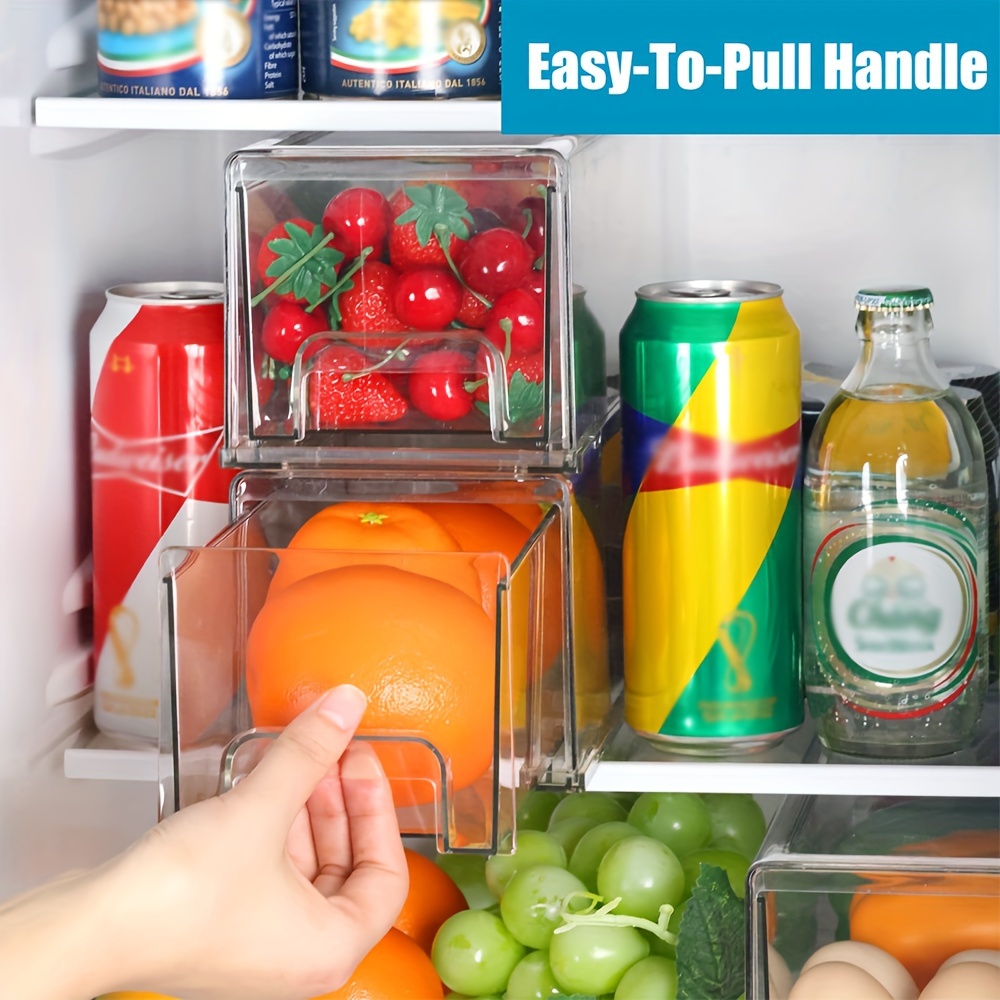 Refrigerator Organizer Drawers, Storage Bins for Kitchen, Pantry
