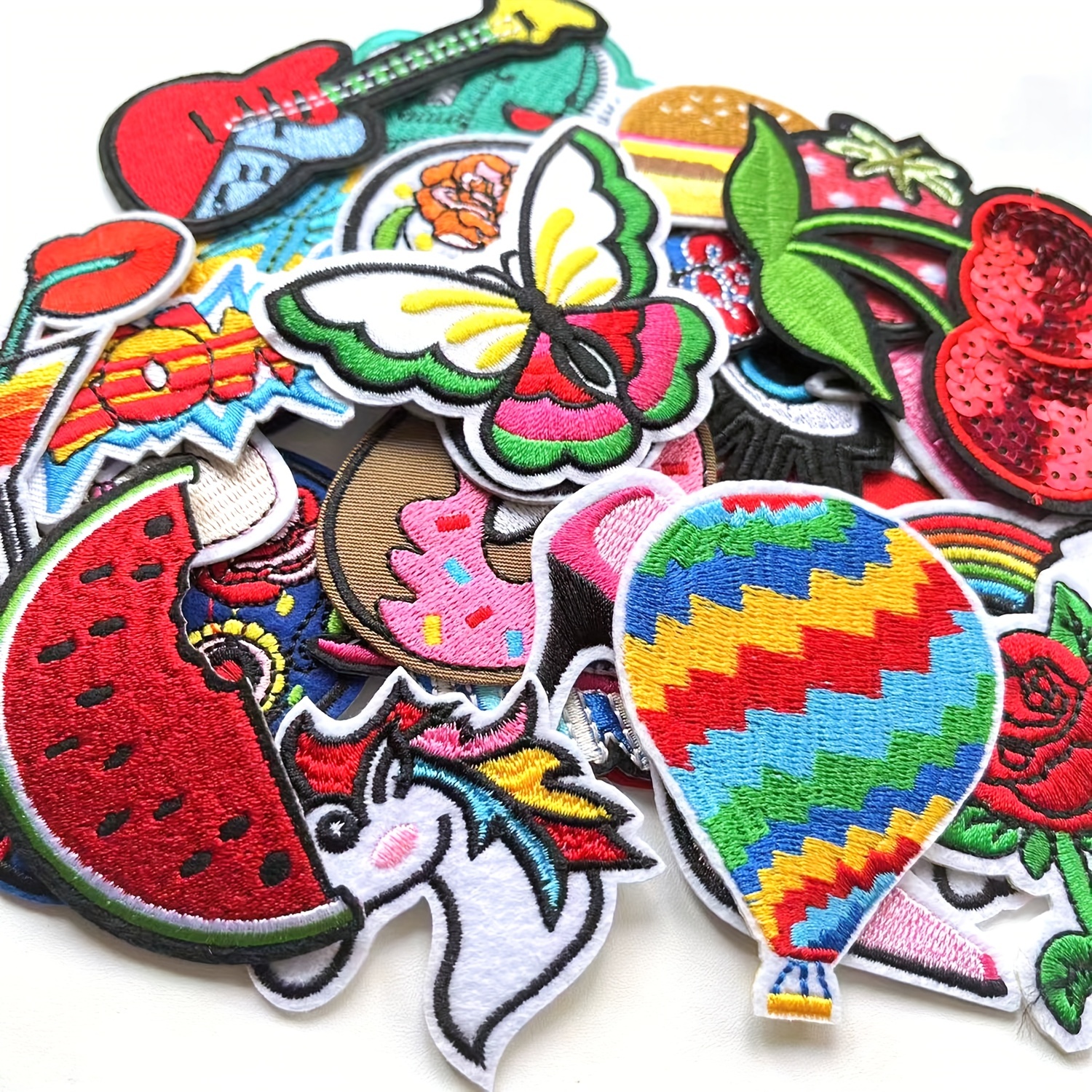 

32pcs Iron On Patches For Clothing Jackets Cute Sew On Appliques Patch Iron On Decals For Jeans Jackets Vest Backpacks Hats