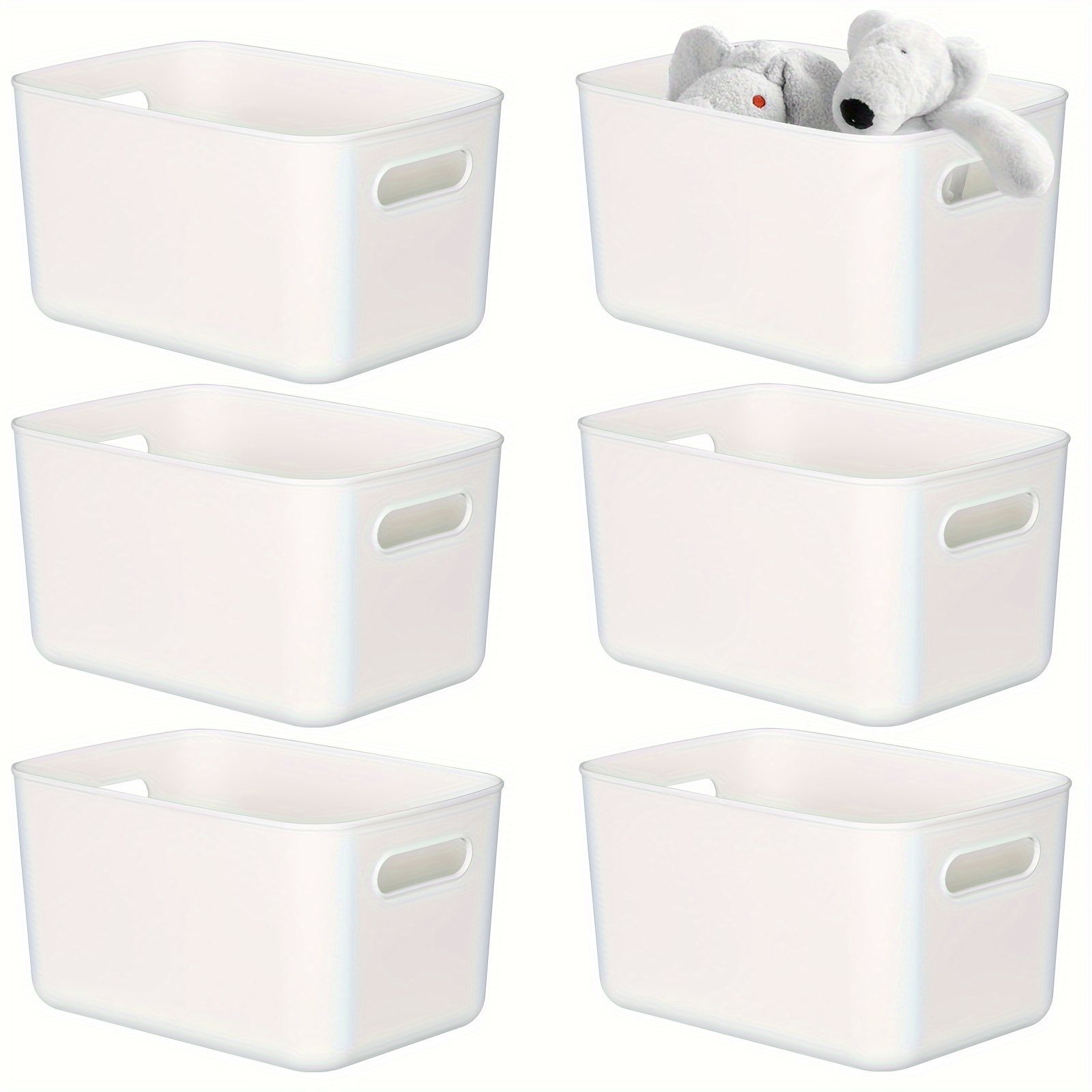 6pcs clear storage bins stackable household storage containers