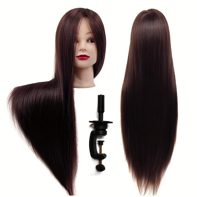 

Mannequin Head 26 Inch - 28 Inch Training Head Synthetic Fibre Beauty Doll Head Styling Head Hair Weaving Head Hairdresser Training Model Practice Head Hair Mannequin With Free Small Stand