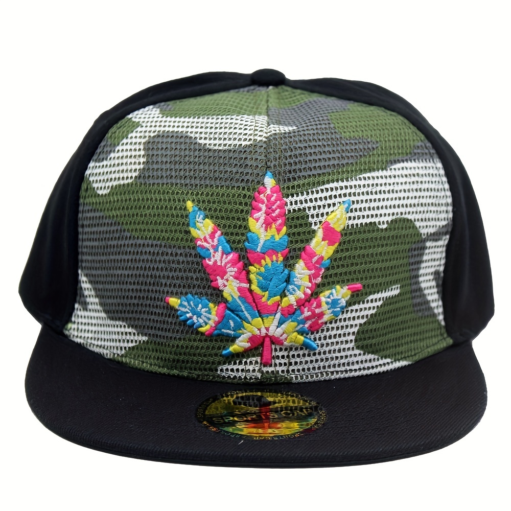 Sunshade Maple Leaf Embroidery Print Baseball Cap Adjustable Outdoor Sport