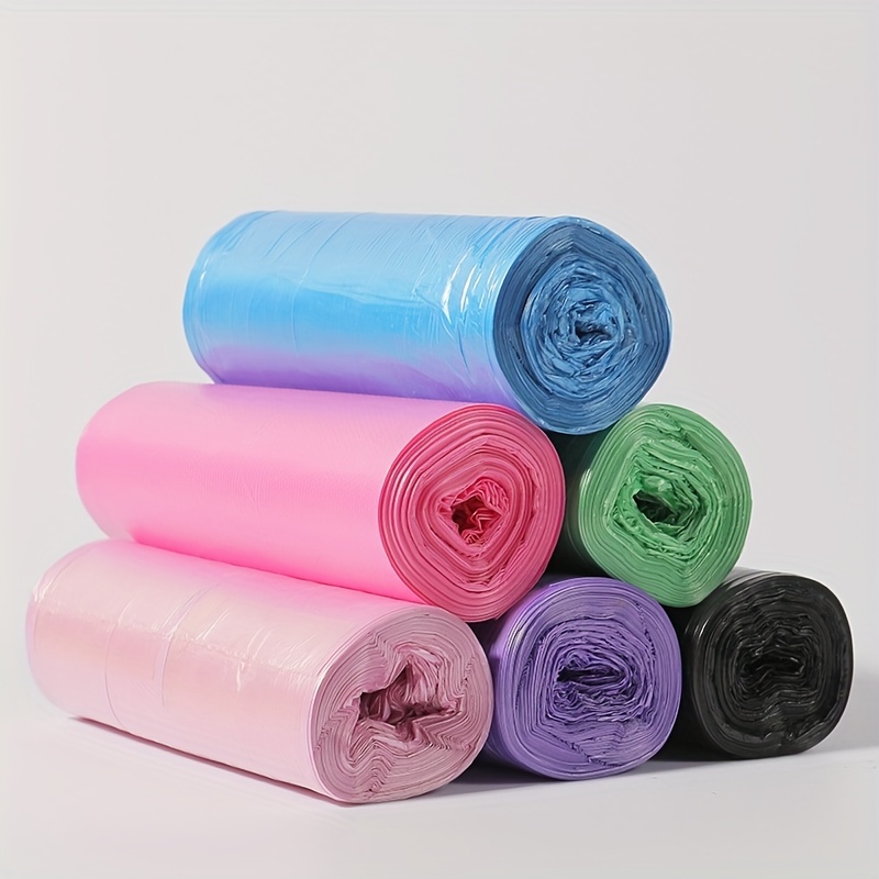 5 Rolls Small Trash Garbage Bags, 4 Gallon Strong Thin Material