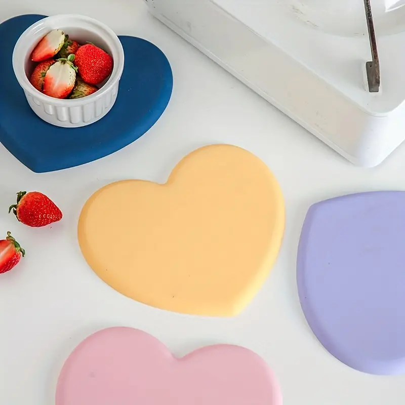 Silicone Placemat Heart Shaped Silicone Heat Insulation Mat - Temu