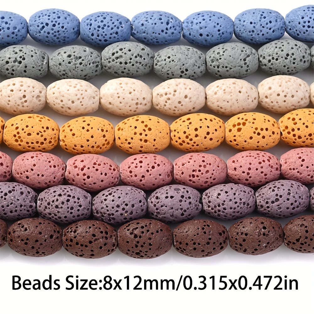 Colorful Volcanic Lava Beads Round Loose Spacer Beads For - Temu